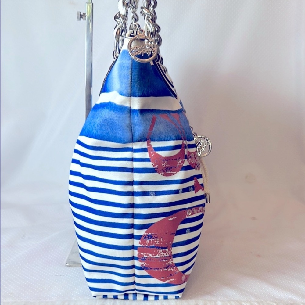 EUC COACH POPPY RARE Nautical Stripe shoulder bag - Picture 4 of 14